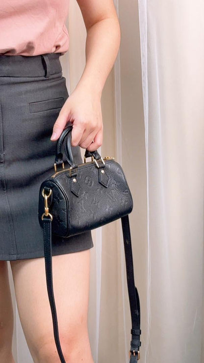 Louis Vuitton Black Monogram Empreinte Nano Speedy