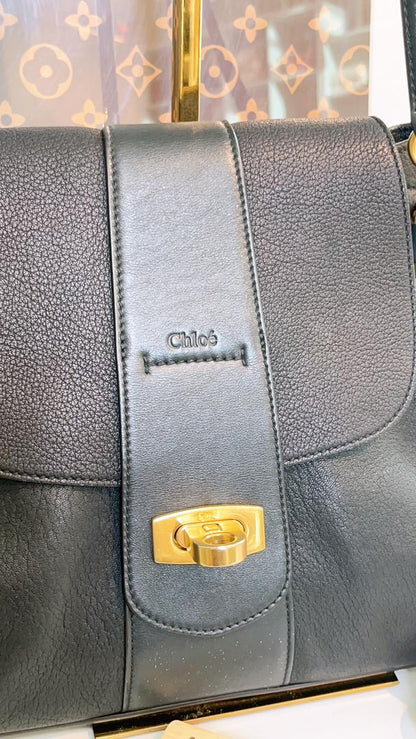 Chloe Dark Navy Small Calfskin Lexa