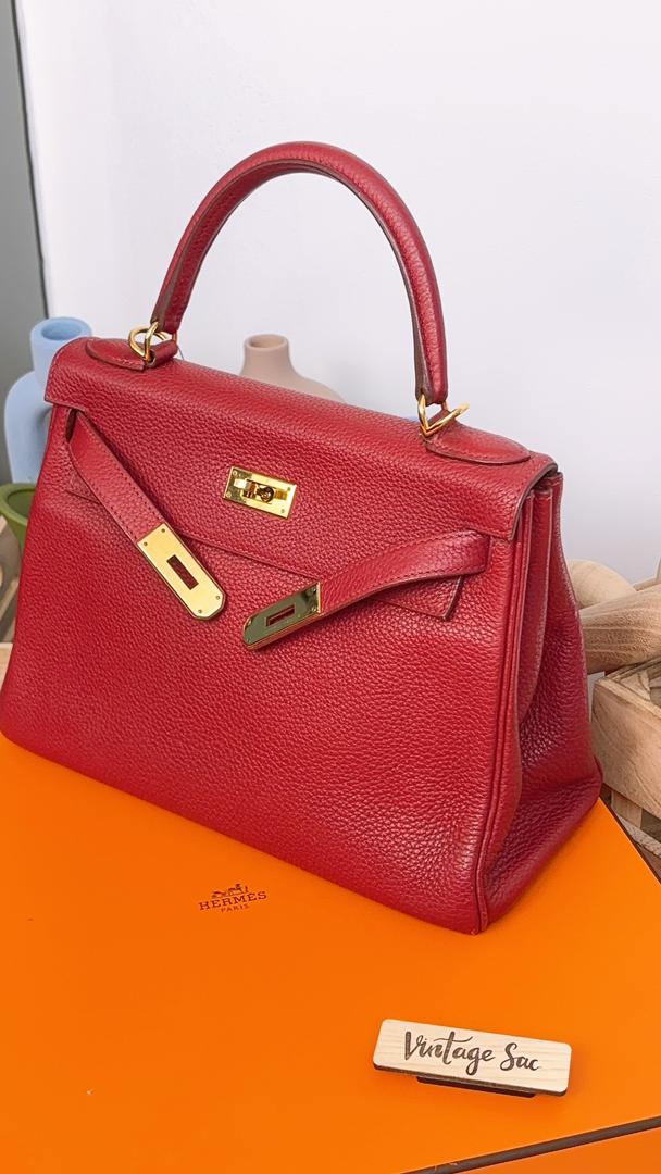 Hermes Red Togo Kelly 28 (GHW)