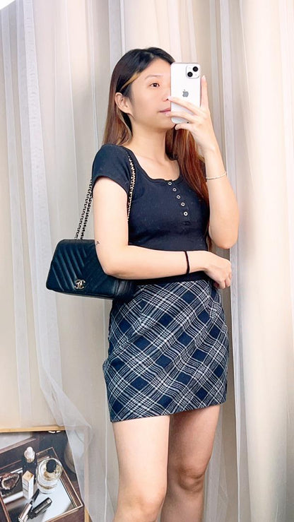 Chanel Black Calfskin Statement Flap LGHW