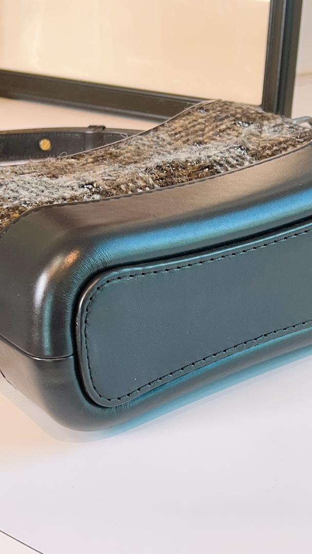 Chanel Dark Grey Tweed Small Gabrielle Hobo