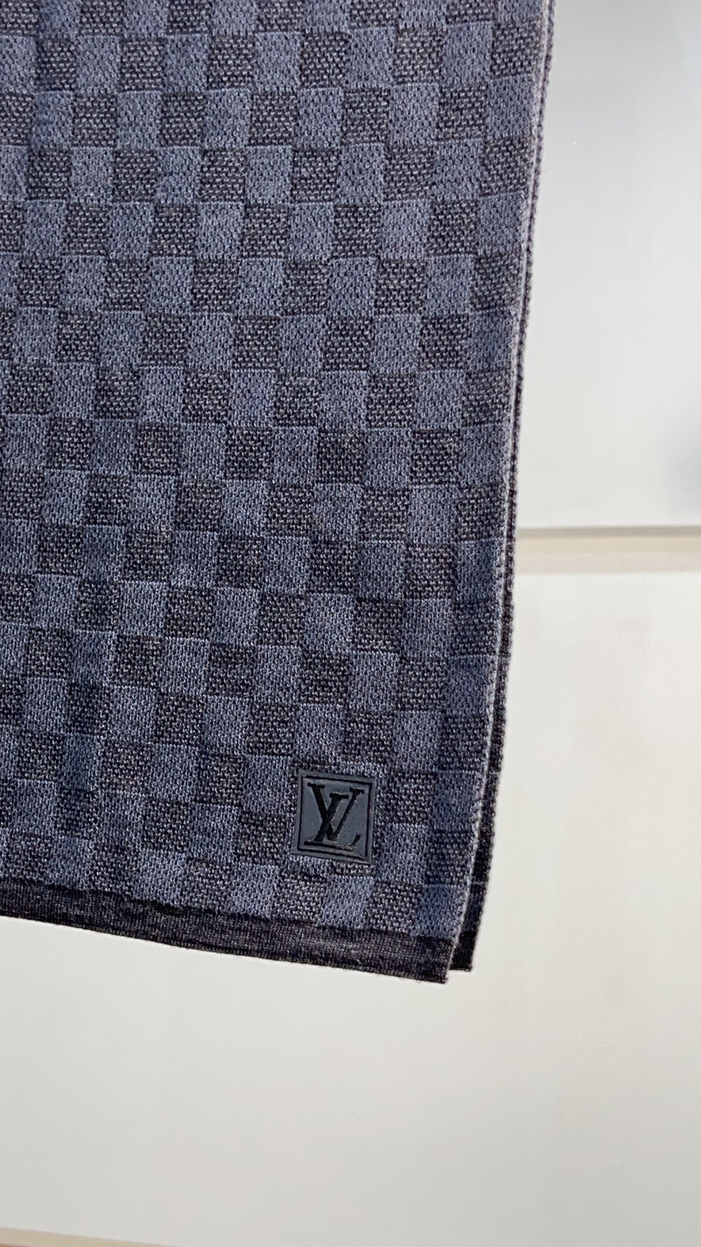 LV Damier Ebene Cabatt Wool Scarf