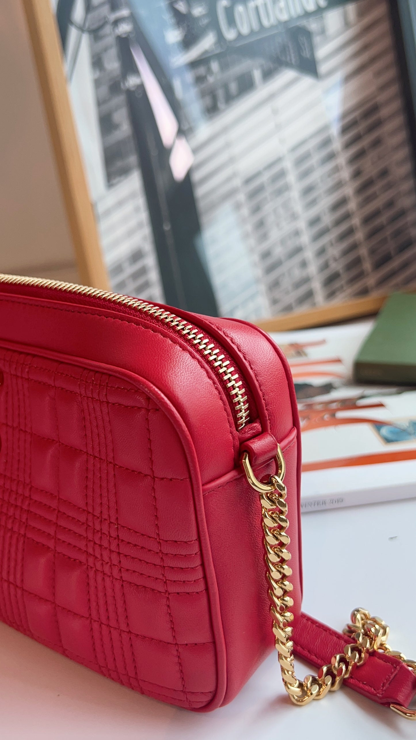 Burberry Red Small Lola Camera Bag