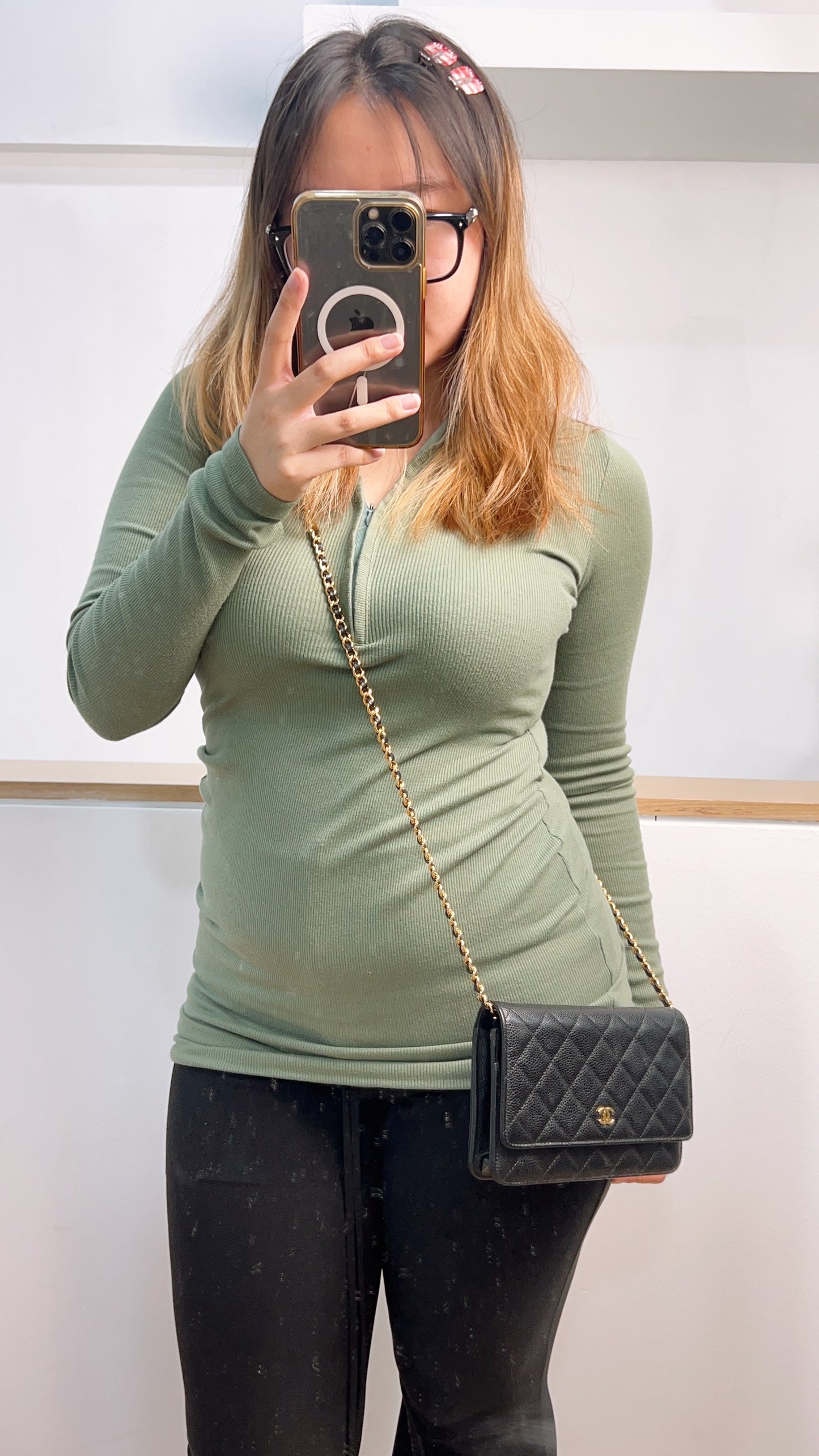 Chanel Black Caviar Classic WOC GHW