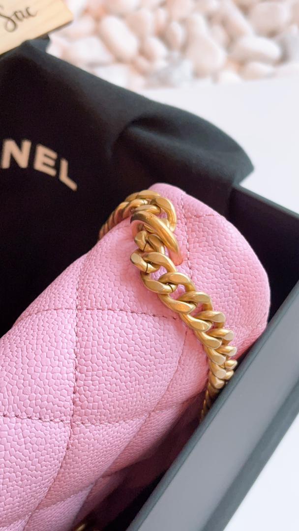 Chanel Pink Caviar 23P Mini Rectangular Heart Crush Flap Bag (GHW)