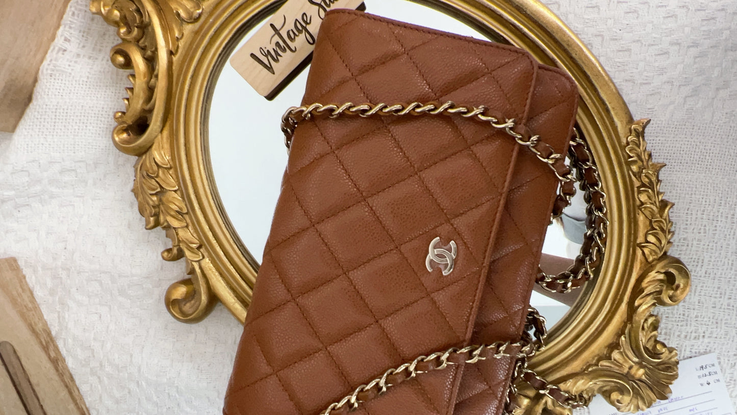 Chanel Brown Caviar Classic WOC