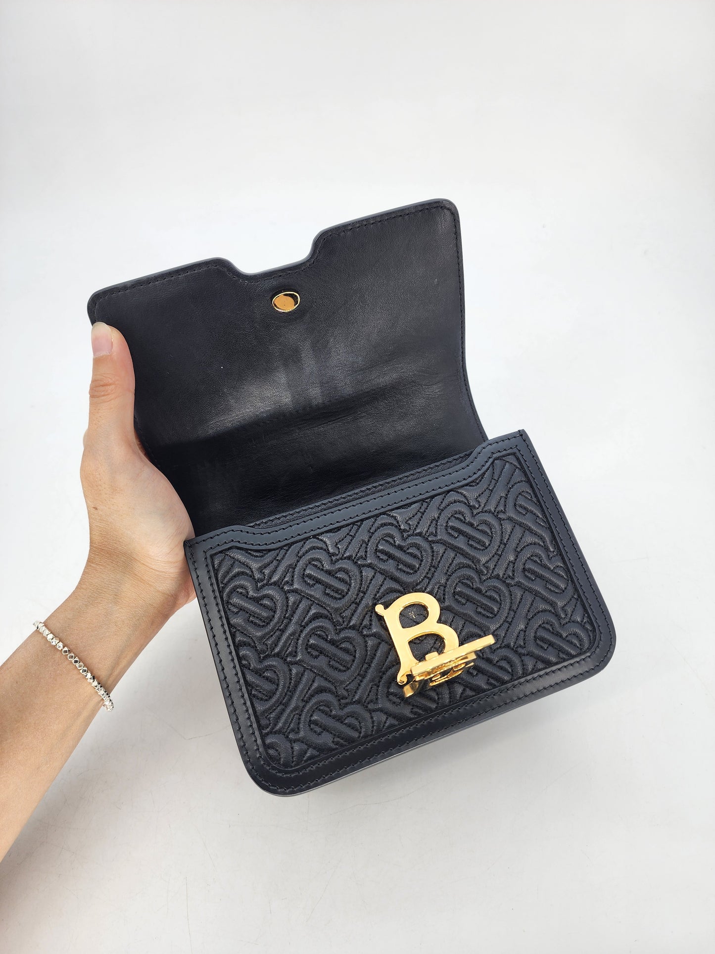 Burberry Mini TB Quilted Crossbody Black