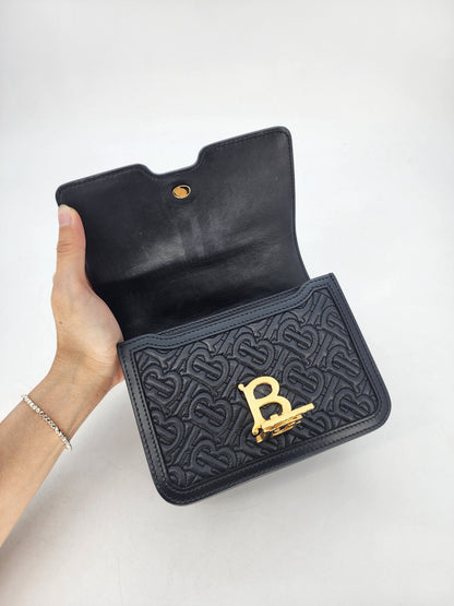 Burberry Mini TB Quilted Crossbody Black