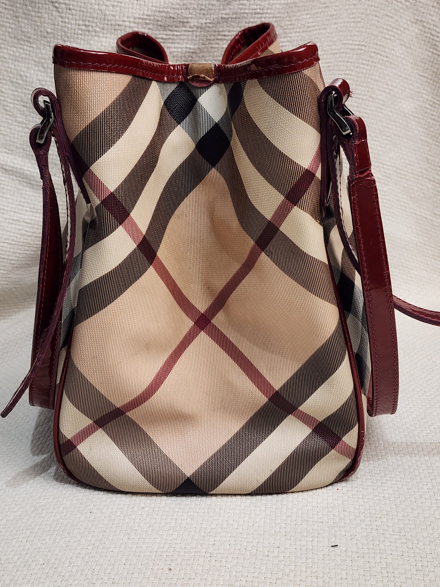 Burberry Red / Beige House Check PVC Cantebury Tote