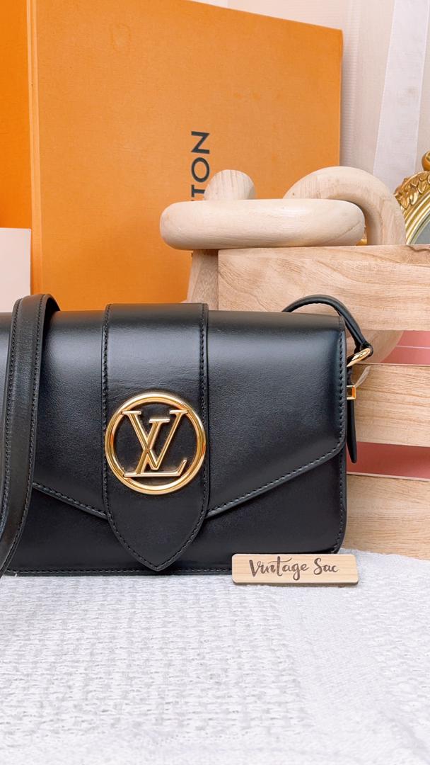 Louis Vuitton Black Smooth Calfskin Pont 9 Shoulder Bag
