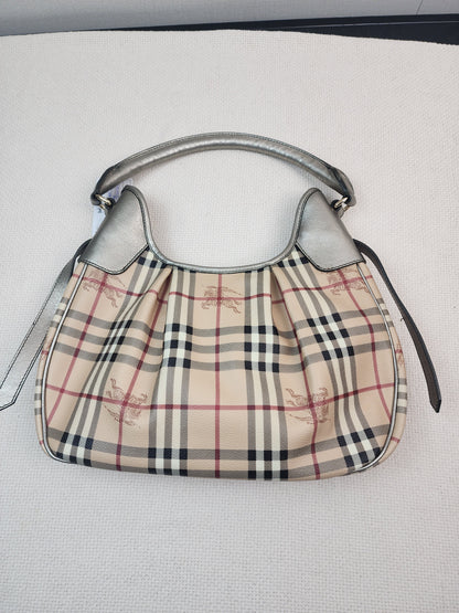 Burberry Beige Haymarket Check Shoulder Bag