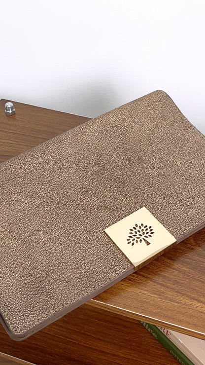 Mulbery Gold Metallic Champagne Clutch