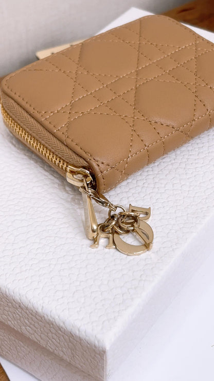 Dior Beige Lambskin Small Vayaguer Coin Purse