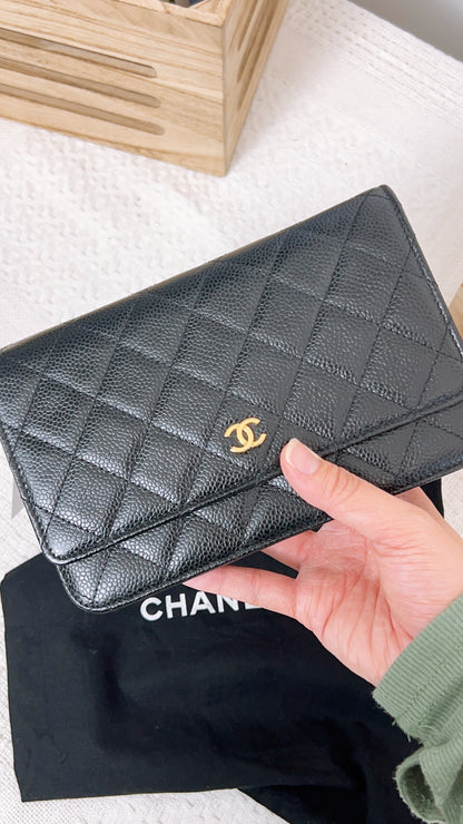 Chanel Black Caviar Classic WOC GHW