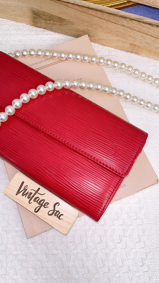 LV Red Epi Sarah Wallet
