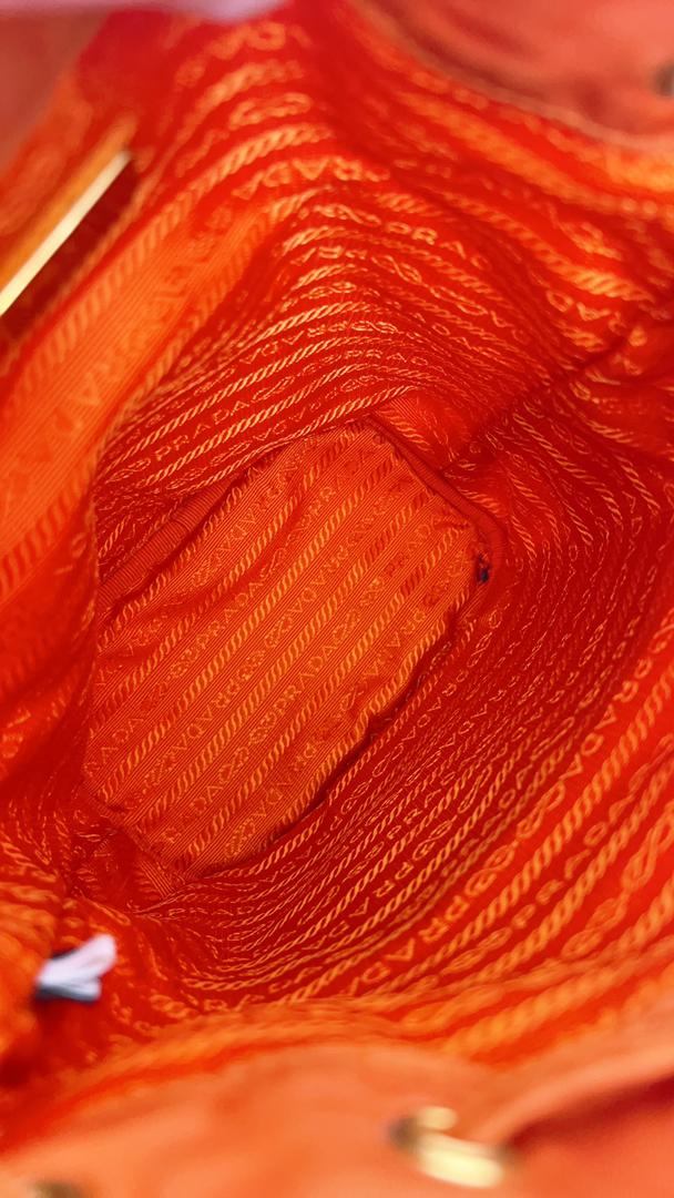 Prada Orange Mini Bucket Bag