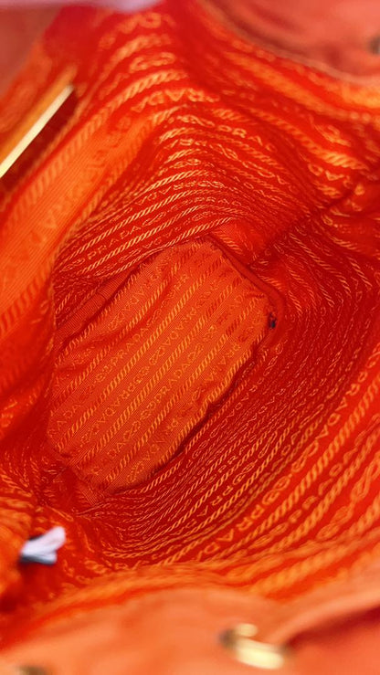 Prada Orange Mini Bucket Bag
