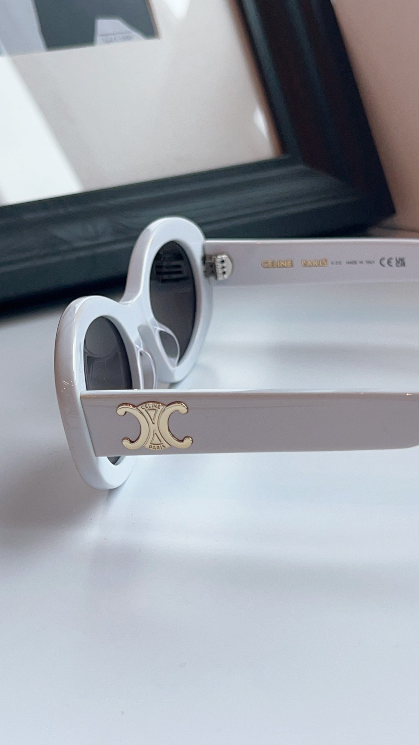 Celine Marble White Triomphe Sunglasses