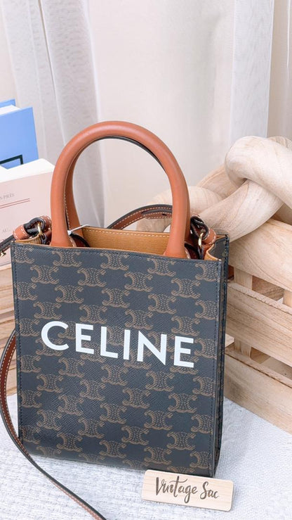 Celine Triomphe Mini Vertical Cabas Tote
