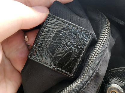 Burberry Black Nylon Beat Check Victoria Tote