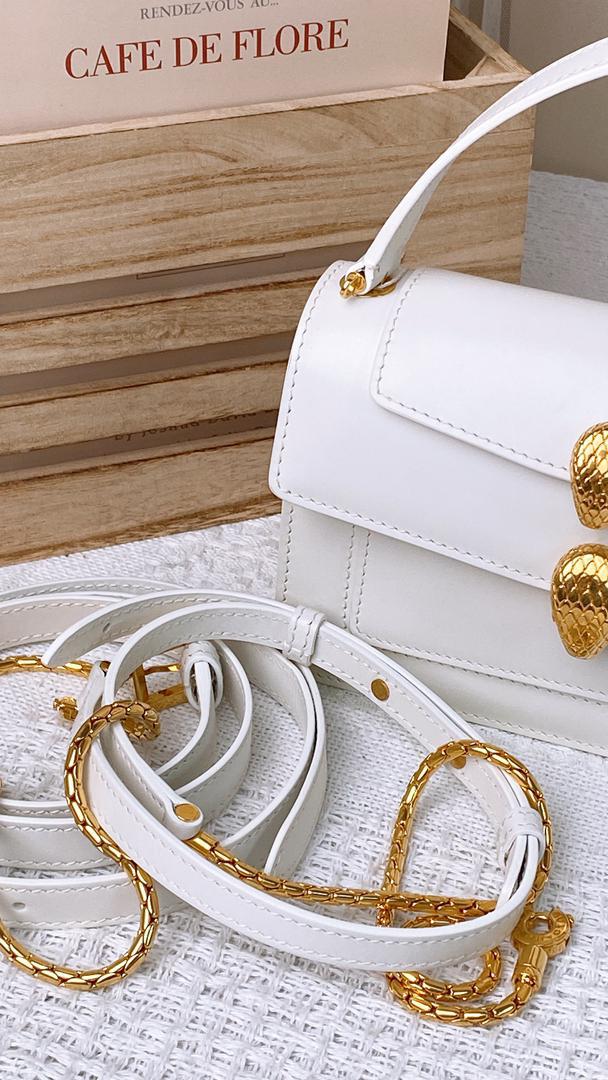 Bvlgari White Serpenti Belt Bag