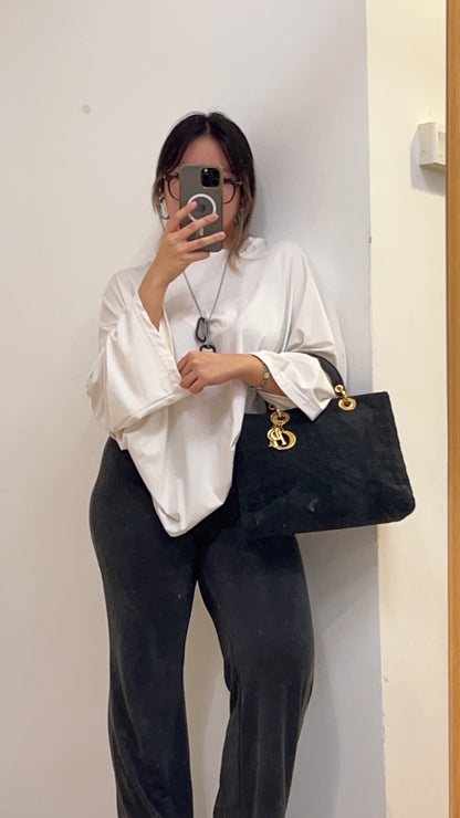 Dior Black Canvas Vintage Lady Dior