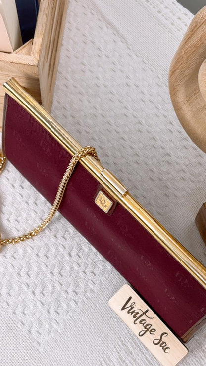 Dior Burgundy Diorissimo French Clutch