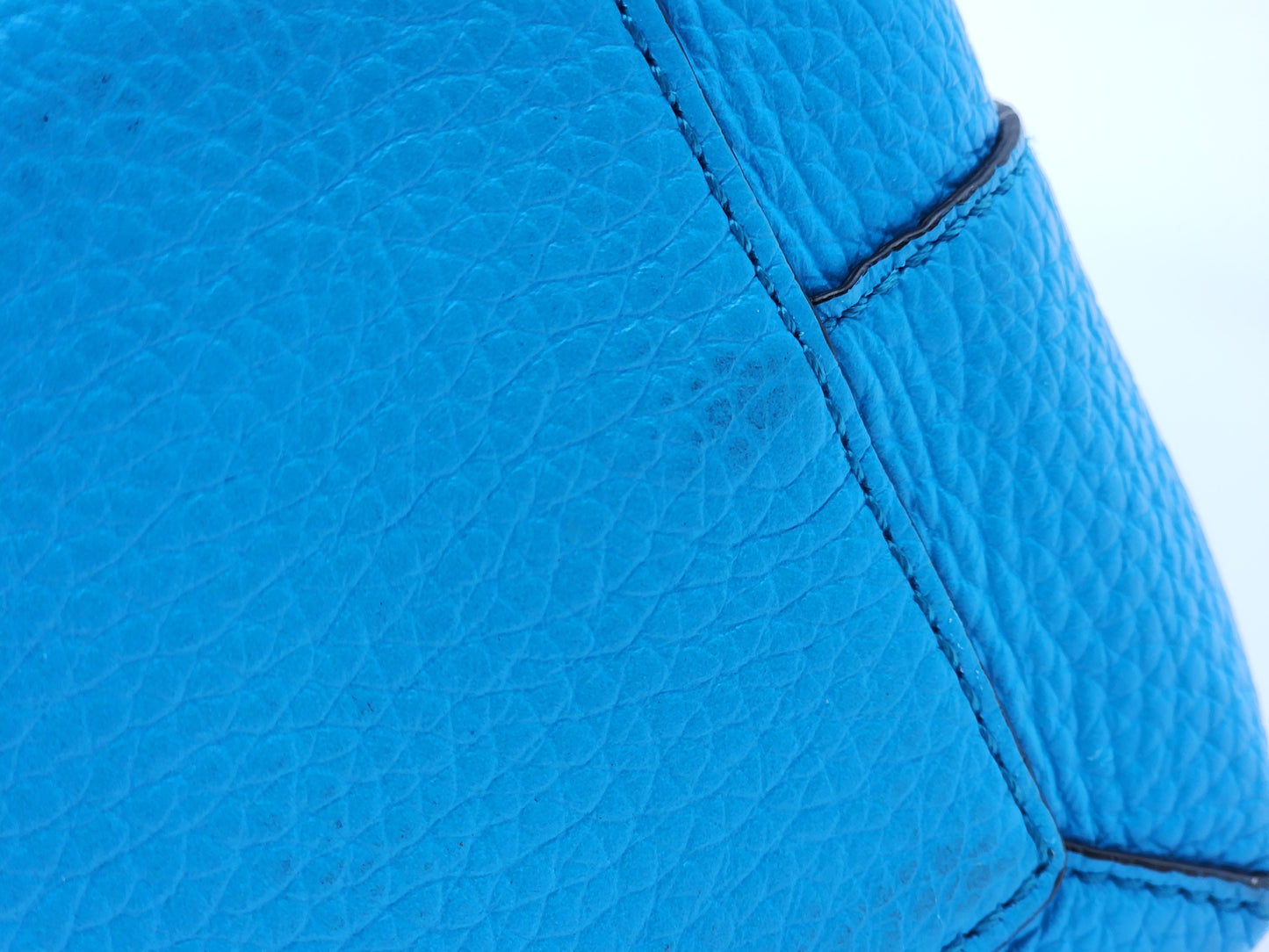 Burberry Blue Grain Calfskin Large Burleigh Messenger Bag