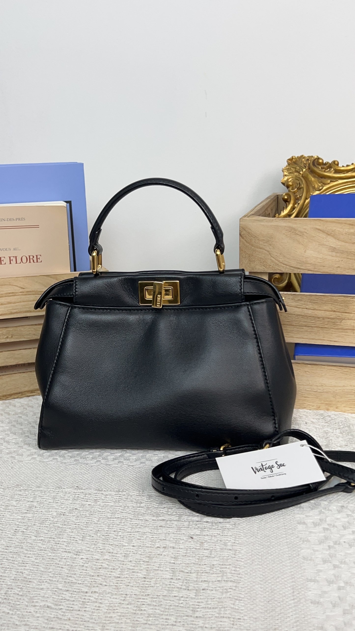 Fendi Black Mini Peekaboo GHW