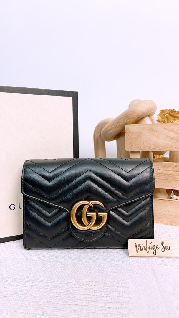 Gucci Black Marmont WOC (GHW)