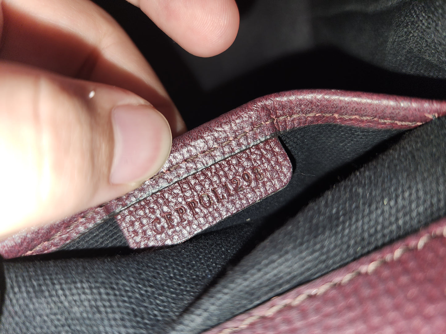 Burberry Burgundy Calfskin Banner Tote Small