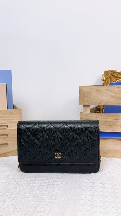Chanel Black Caviar Classic WOC GHW