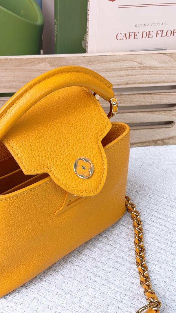 Louis Vuitton Ocre Yellow Taurillon Mini Capucines