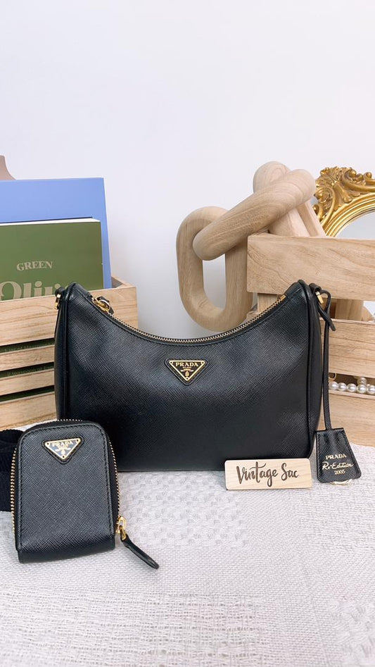 Prada Saffiano Re-Edition 2005 3in1 Hobo