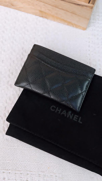 Chanel Black Caviar Classic Card Case (GHW)