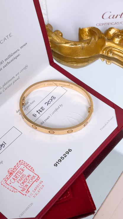 Cartier 18K Rose Gold Classic Love Bracelet 16