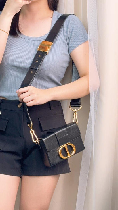 Dior Black Calfskin 30 Montaigne Box Bag (GHW)