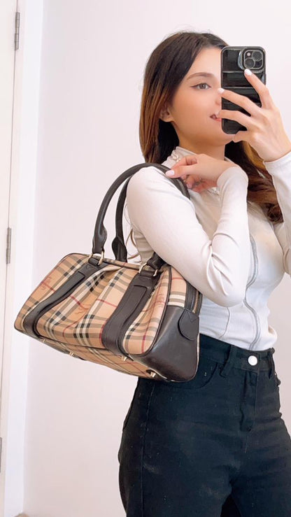 Burberry Haymarket Check Bowling Tote