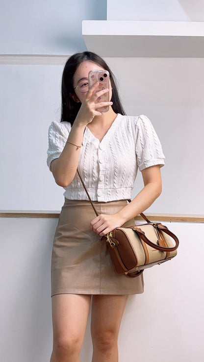 Burberry Brown Canvas Alchester Boston Bag