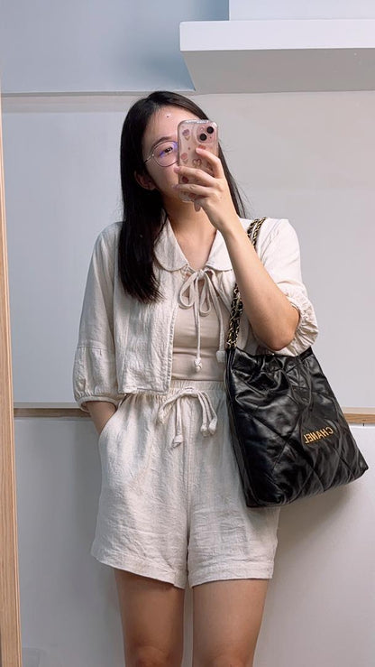 Chanel Black Calfskin Small 22 Bag (GHW)