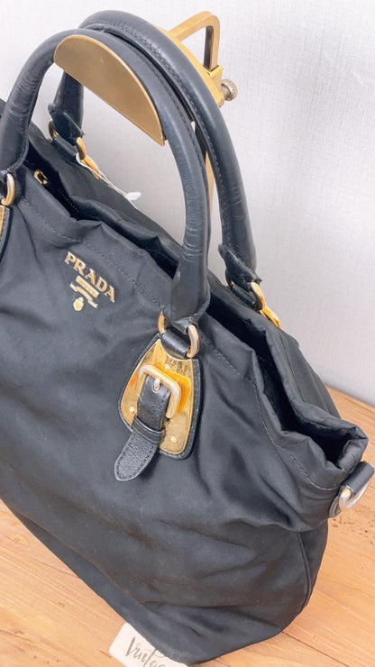Prada Black Nylon Tessuto Tote Bag