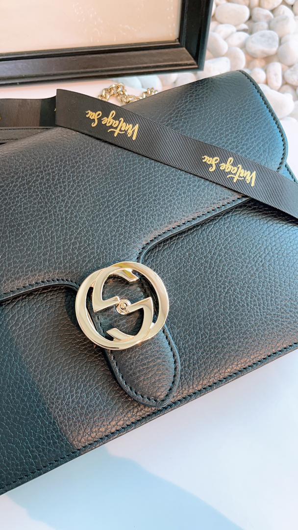 Gucci Black Medium Interlocking Chain Bag (GHW)