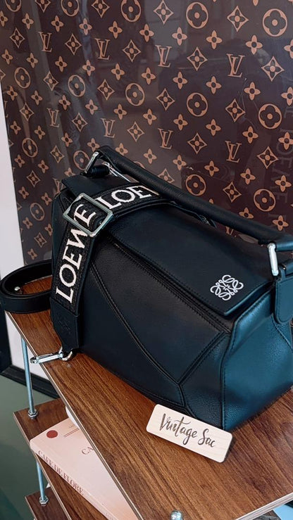 Loewe Black Calfskin Small Puzzle (SHW)