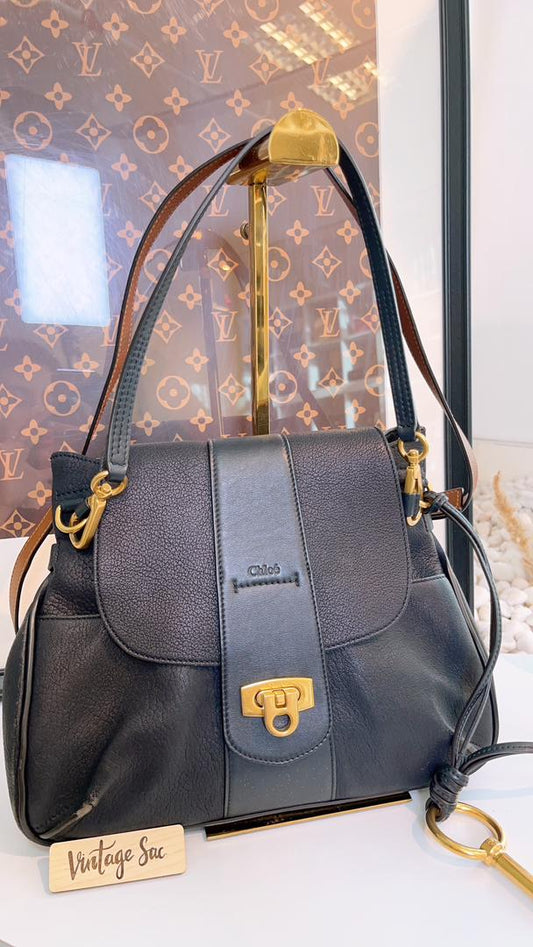 Chloe Dark Navy Small Calfskin Lexa