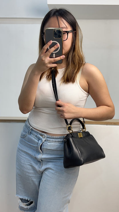 Fendi Black Mini Peekaboo GHW