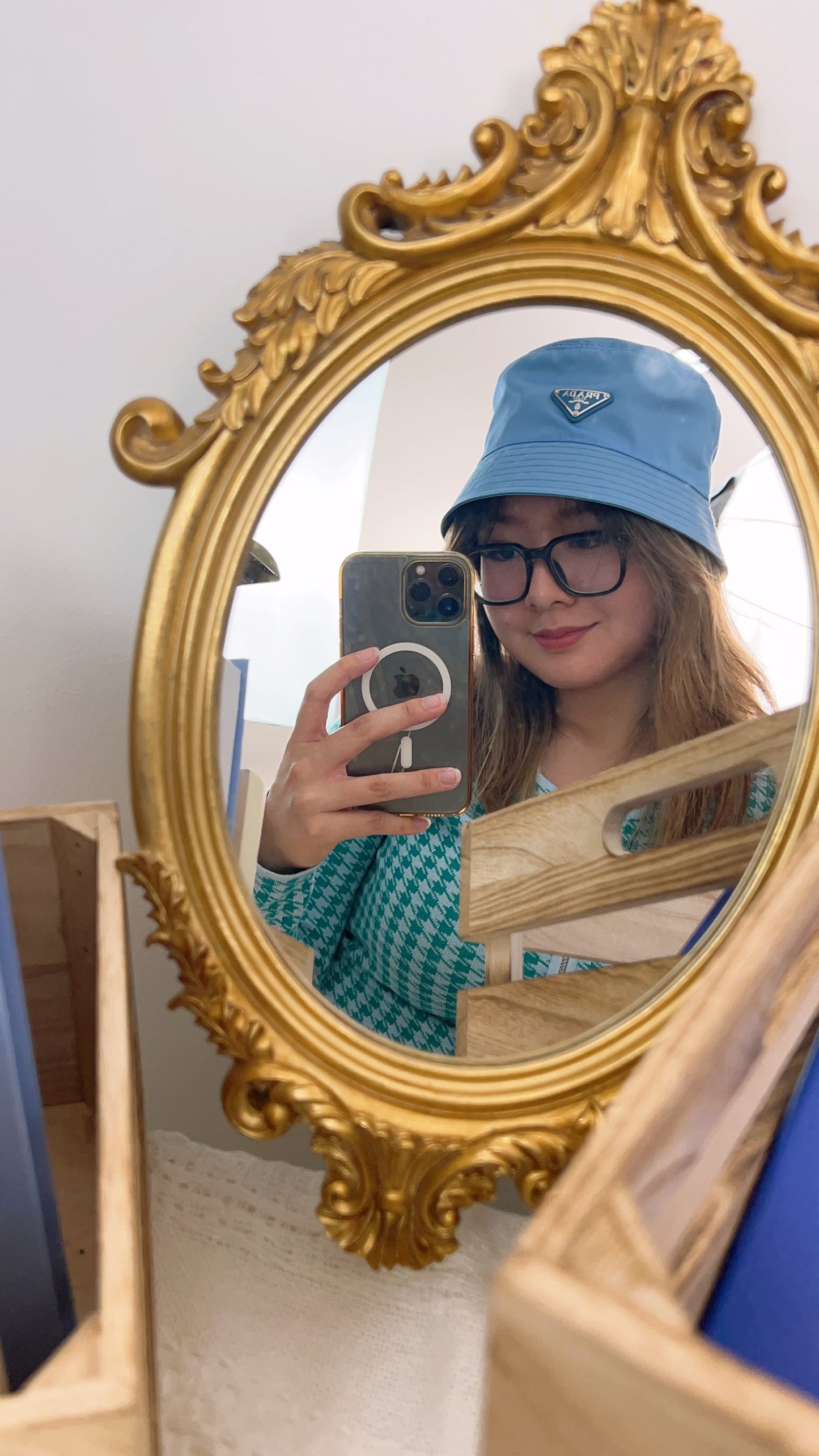 Prada Blue Nylon Bucket Hat