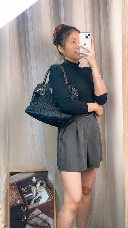 Prada Black Nylon Gaufre Tote