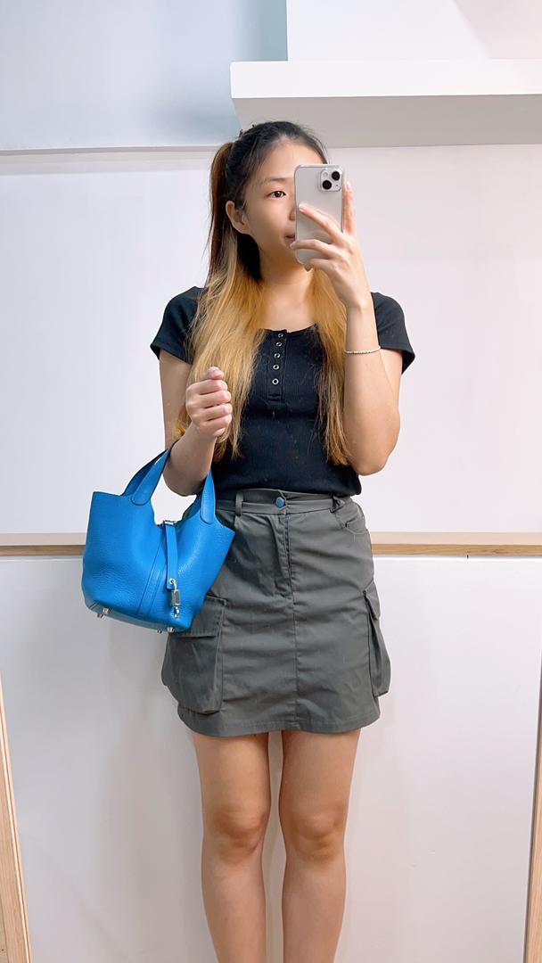 Hermes Blue Picotin 18 (Phw)