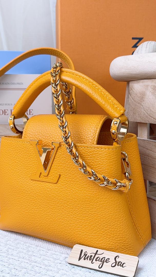 Louis Vuitton Ocre Yellow Taurillon Mini Capucines