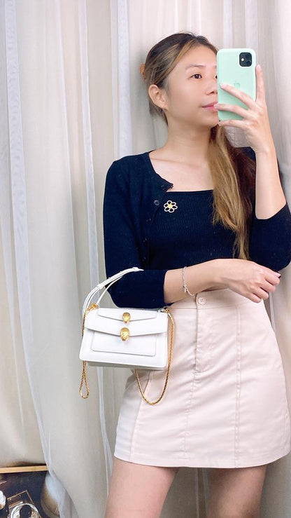 Bvlgari White Serpenti Belt Bag